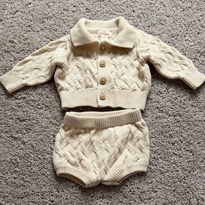 Cat & Jack Cream Knit Diaper Cover Set